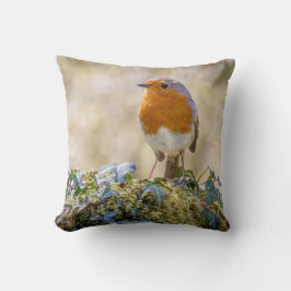 Robin cushion med två vackra fotografier kudde