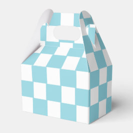 Robin Egg Blå med Vit Fyrkantig Mönster Gavel Presentaskar