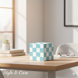 Robin Egg Blå med Vit Fyrkantig Mönster Klassisk Presentaskar