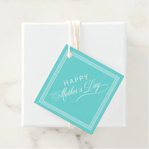 Robin Egg Blue Calligraphy Mors dag Gåvor Etiketter