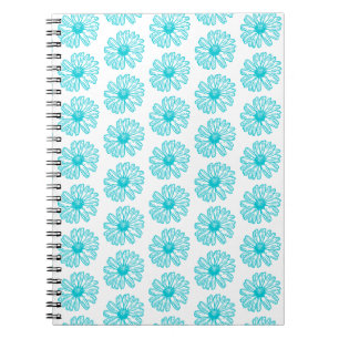 Robin Egg Blue Daisy Print, Hippie Flowers Mönster Anteckningsbok