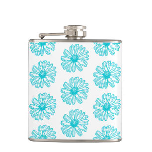 Robin Egg Blue Daisy Print, Hippie Flowers Mönster Fickplunta