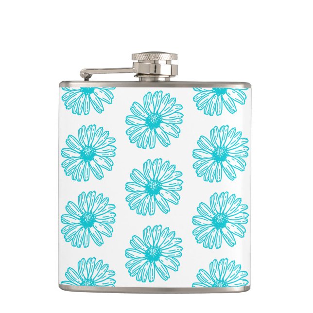 Robin Egg Blue Daisy Print, Hippie Flowers Mönster Fickplunta (Framsidan)
