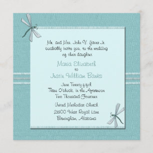 Robin Egg Blue Dragon Fly Wedding bjudande Inbjudningar
