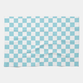 Robin Egg Blue med vit Square Mönster Kökshandduk