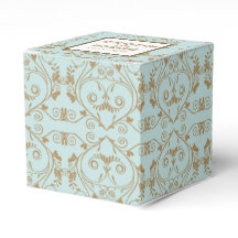 Robin Egg Blue och Guld Damask Wedding