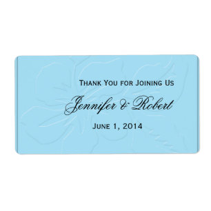 Robin Egg Blue Tone on Tone Hibiscus Flaska Label Fraktsedel