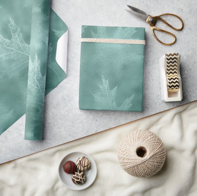 Robin Egg Grönt Löv Presentpapper (Hantverk)