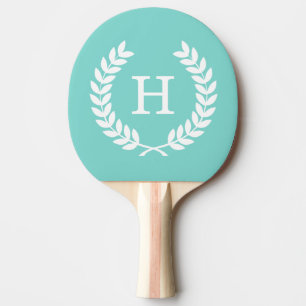 Robin Egg Wht Wheat Laurel Wandemin Initial Monogr Pingisracket