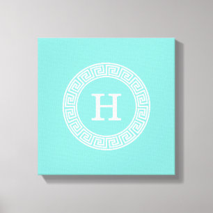 Robin Egg Whty Grekiska Nyckel Rnd XL Ram init Mon Canvastryck