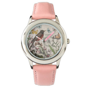 Robin Elegant Bird Butterfly Fransk Art Armbandsur