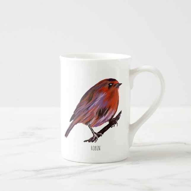 Robin fågel benporslin mugg (Höger)