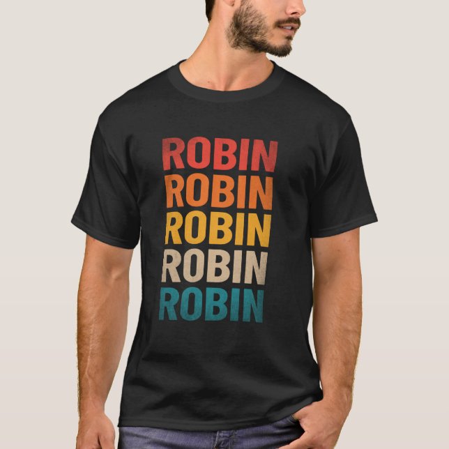 Robin First Namn Shirt Vintage Robin Namn T (Framsida)