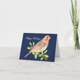 Robin Happy Holidays Christmas Card Tack Kort