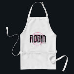 Robin Hi-Tech Namn Graphic Förkläde<br><div class="desc">Den här bilden ger en ny contemporary av Robin-emblemet och blandar klassiskt inslag med modern designkänslighet. Logotypen centreras kring en vågad, geometrisk bild av "ROBIN" i ord, som står i skarp vit mot en djup svart bakgrund, inkapslad i en slående rosa cirkel som tillför en dynamisk visuell kontrast. Cirkeln går...</div>