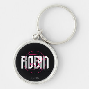 Robin Hi-Tech Namn Graphic Rund Silverfärgad Nyckelring