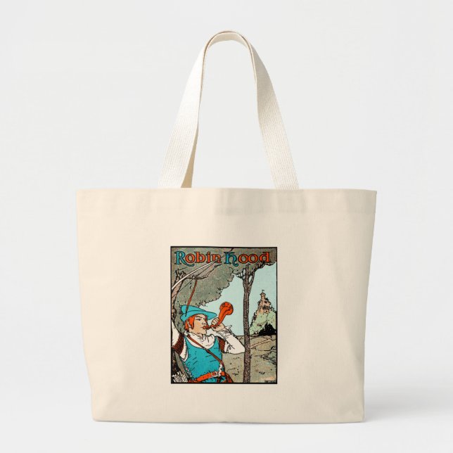 Robin Hood Antik Illustration Glada Gubbar Jumbo Tygkasse (Framsidan)