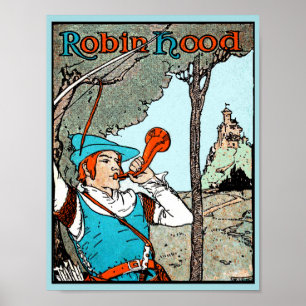 Robin Hood Antik Illustration Glada Gubbar Poster