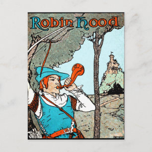Robin Hood Antik Illustration Glada Gubbar Vykort