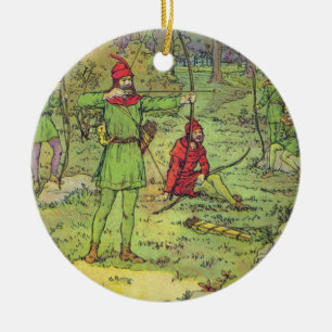 Robin Hood i skogen Julgransprydnad Keramik