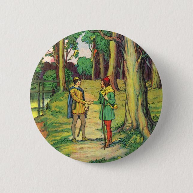 Robin Hood och Lille John  Knapp (Framsida)