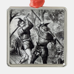 Robin Hood och lite John Julgransprydnad Metall