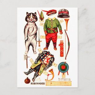 Robin Hood, Pappersdocka, Louis Wain Vykort