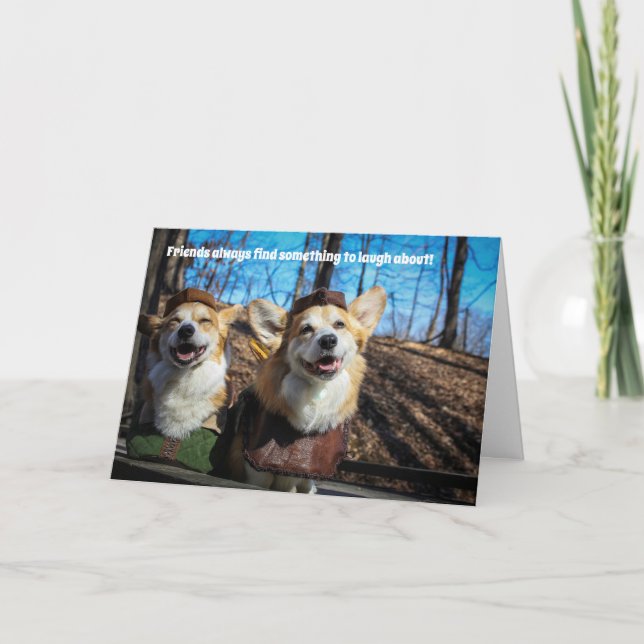 Robin Huva Corgi Friends Kort (Framsida)