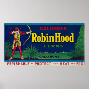Robin Huva Fern LabelWashington-stat Poster