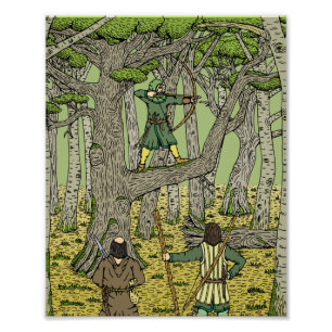 Robin Huva i Sherwood Forest Fototryck
