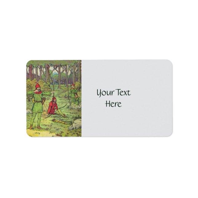 Robin Huva i skogen Adressetikett (Framsidan)