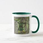 Robin Huva Mugg<br><div class="desc">Den legendariska medeltida engelskan,  som förbjuder Robin Huva,  skjuter sin längtan från den stutande änden av en Sherwood Forest ek i den ursprungliga bilden av Richard H. Fay.</div>