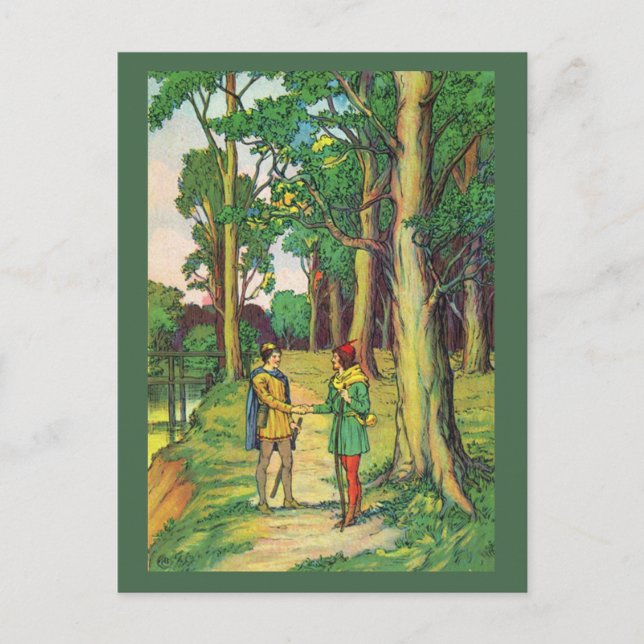 Robin Huva och Little John Vykort (Framsida)