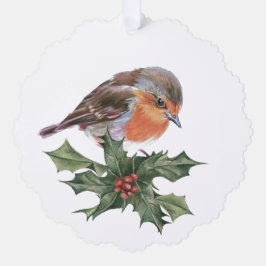 Robin i holly helgdag-kortet