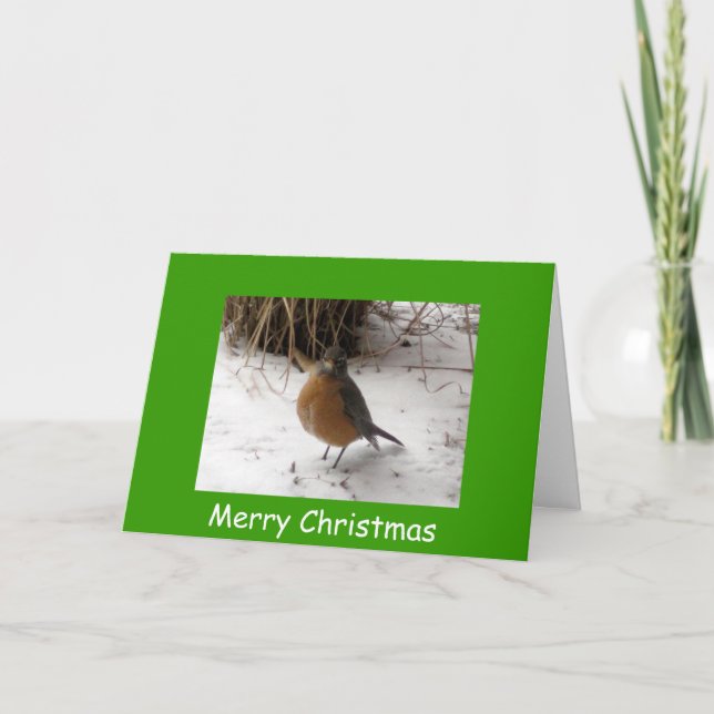 Robin i Snö, God jul Helgkort (Framsida)