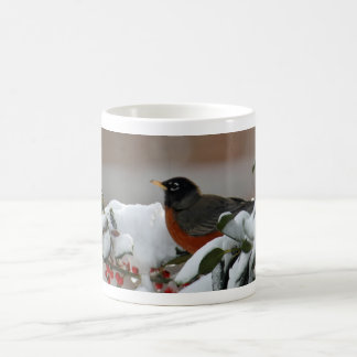 Robin i snömugg kaffemugg