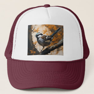Robin In A Träd Oil Paint Keps