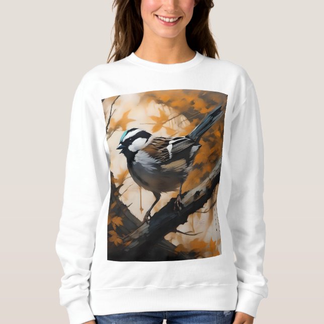Robin In A Träd Oil Paint T Shirt (Framsida)