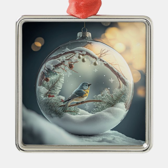 Robin in Globe Ornament (Framsidan)