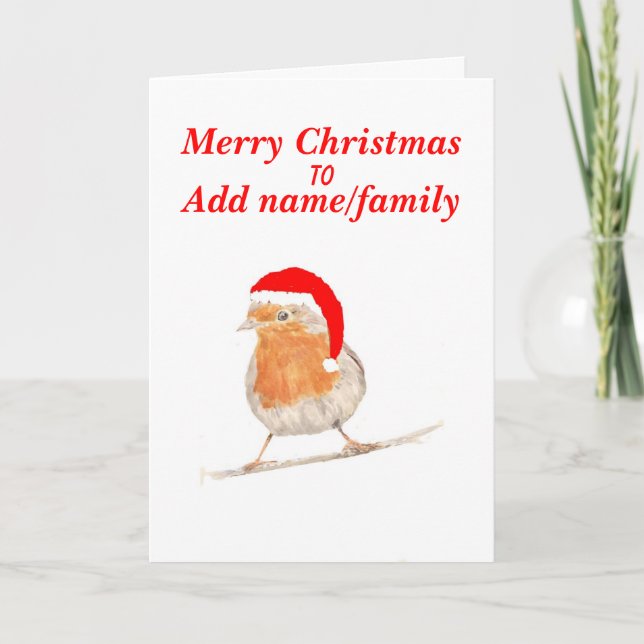 Robin in red hat-julkortet lägg till namn front helgkort (Framsida)