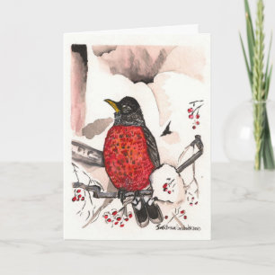 Robin In Winter-julkort Helgkort