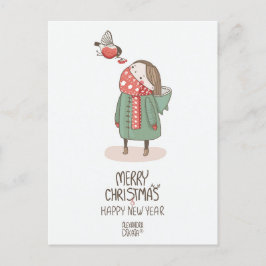 Robin jul - nytt år helg vykort