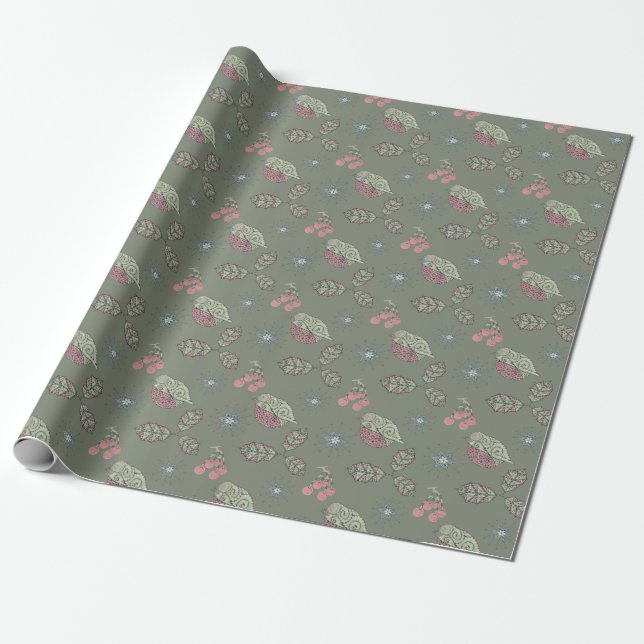 Robin jul Wrapping Papper Presentpapper (Utrullad)