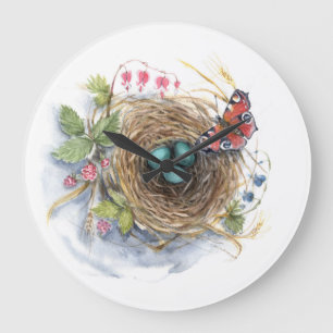 Robin Nest Stor Klocka