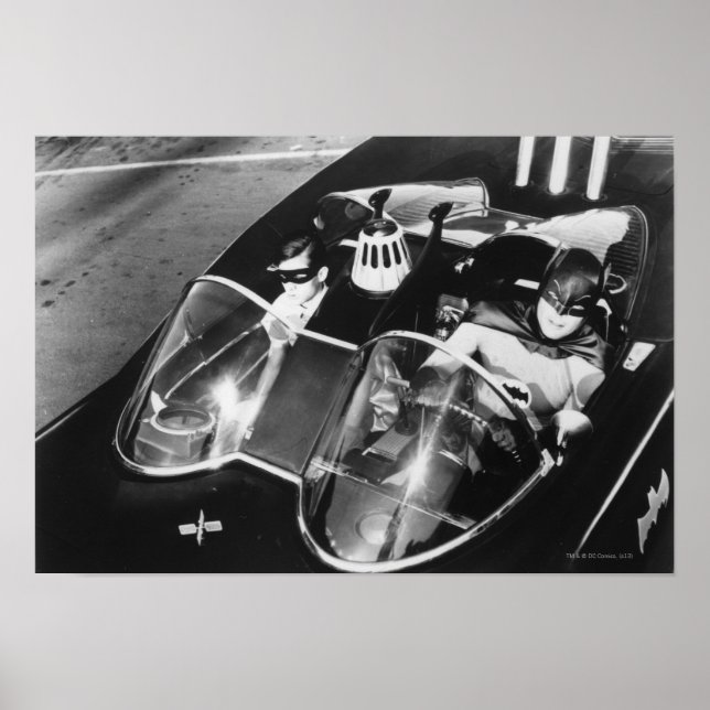 Robin och Batman i Batmobile Poster (Framsidan)