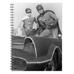 Robin och Batman ständiga i Batmobile Anteckningsbok Med Spiral