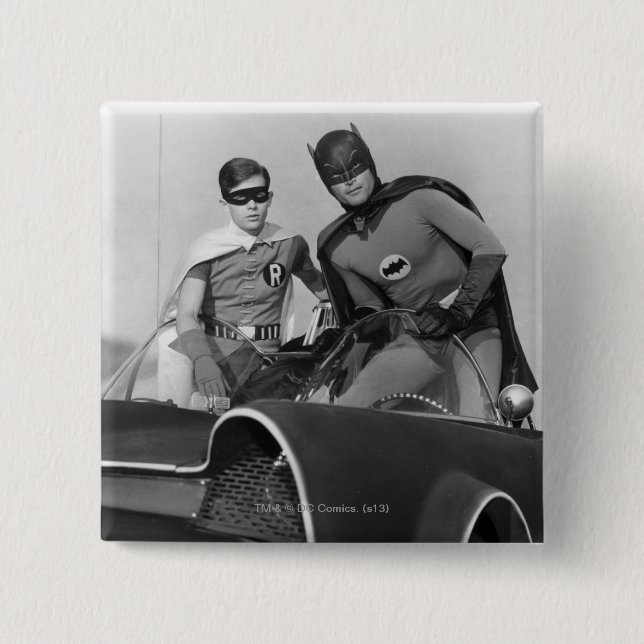 Robin och Batman ständiga i Batmobile Knapp (Framsida)