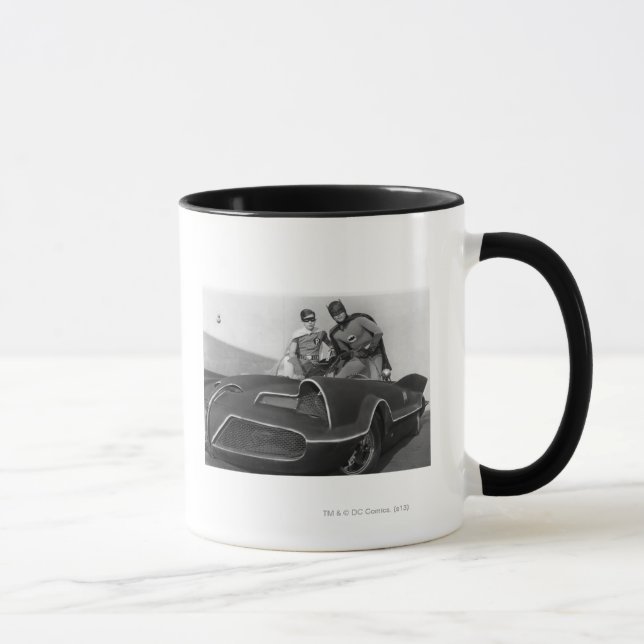 Robin och Batman ständiga i Batmobile Mugg (Höger)