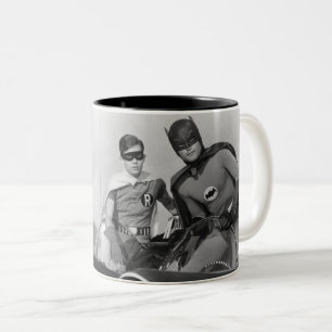 Robin och Batman ständiga i Batmobile Två-Tonad Mugg