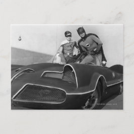 Robin och Batman ständiga i Batmobile Vykort